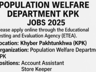 Population Welfare Department KPK Jobs 2025